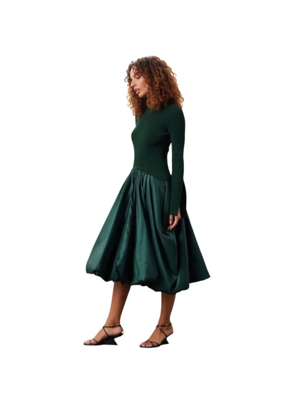 Kenlie Dress in Dark Green SIMKHAI